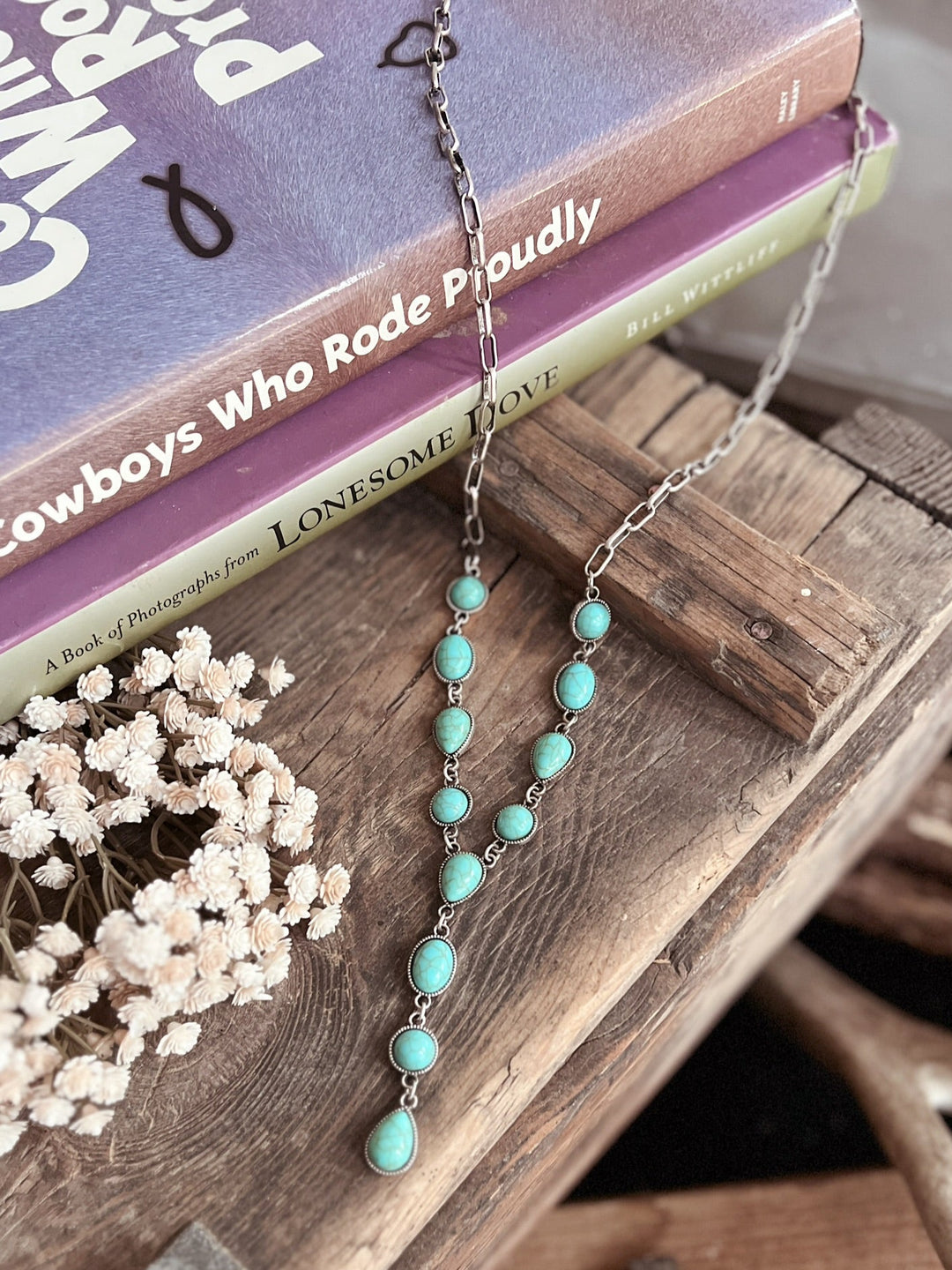 12 Stone and Chain Lariat Necklace - 4 Colors | gussieduponline