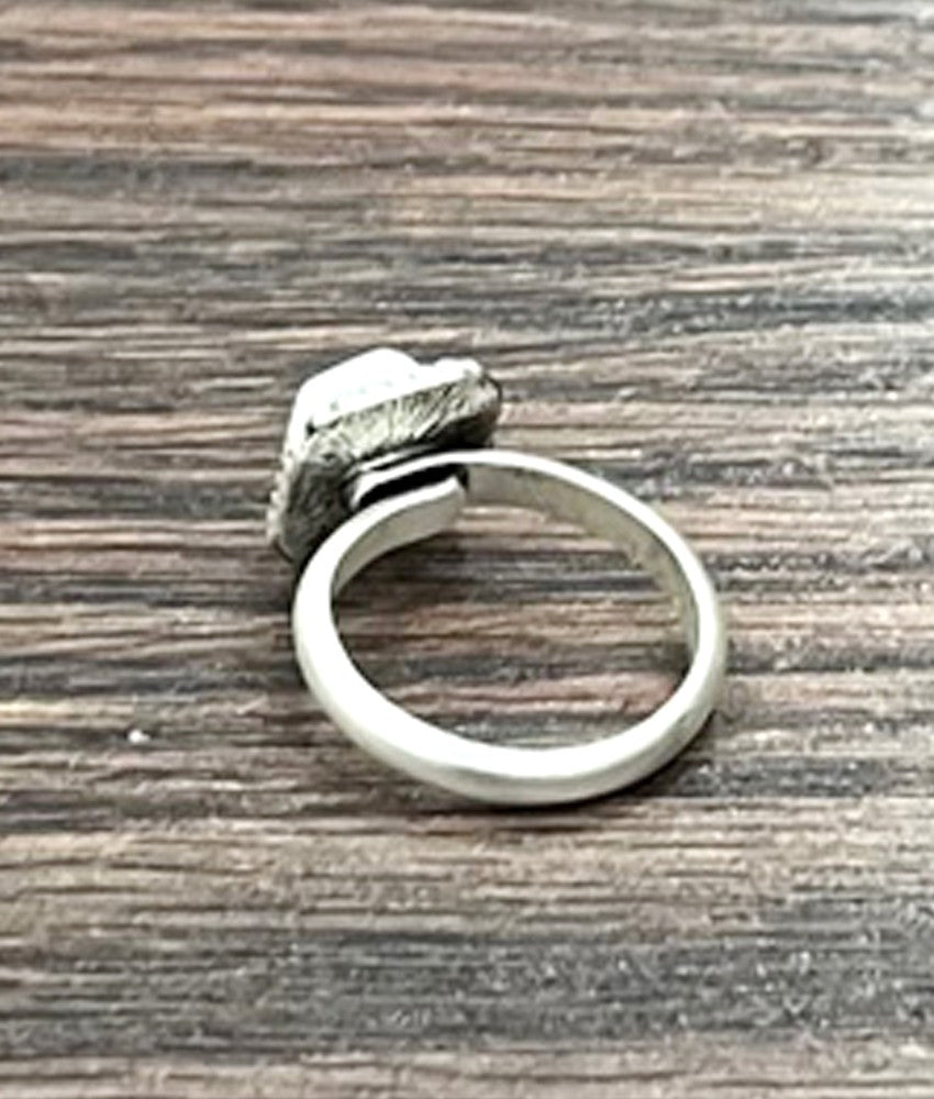5MM Square White Stone Adjustable Ring