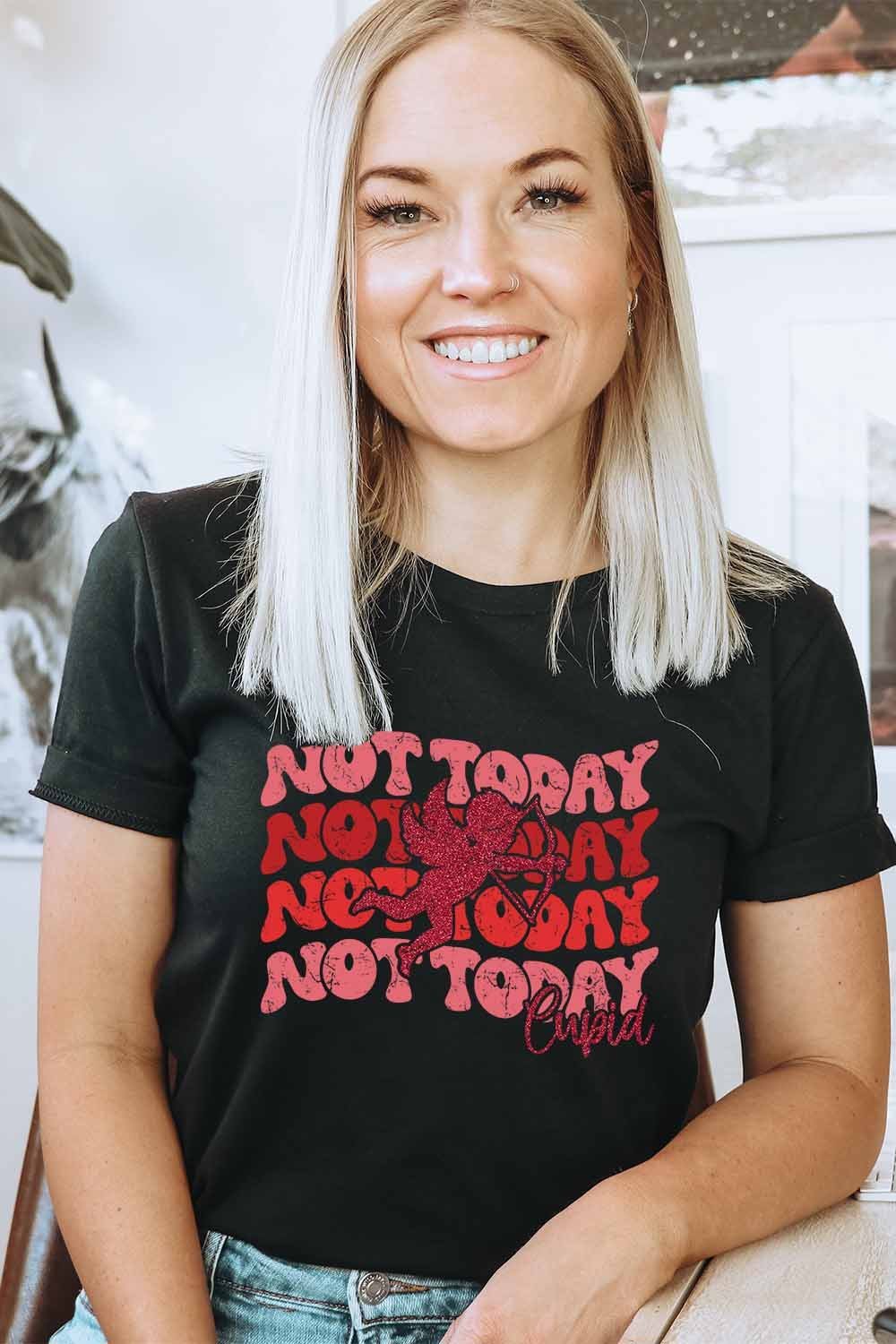 Not Today Cupid Graphic Tee* | gussieduponline