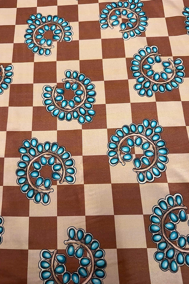 Kayte Turquoise Jewel Satin Scarf