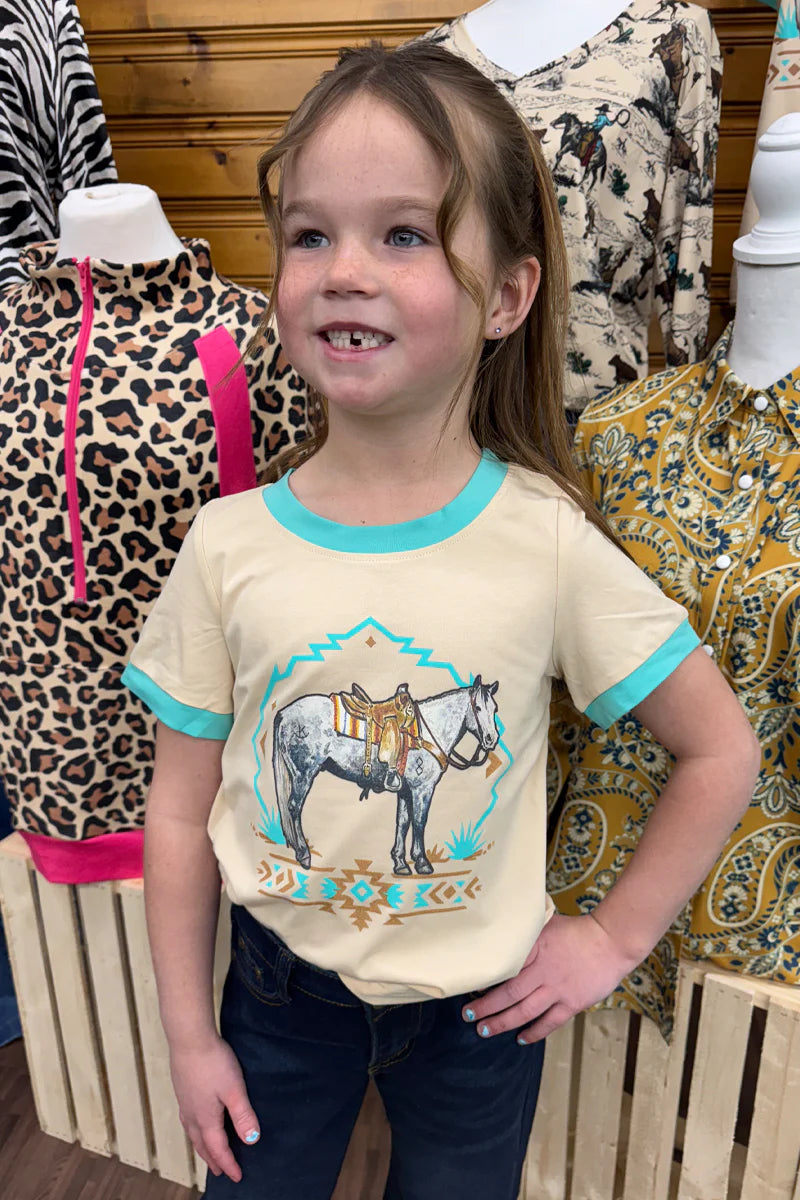 KIDS Turquoise Trail Ringer Tee
