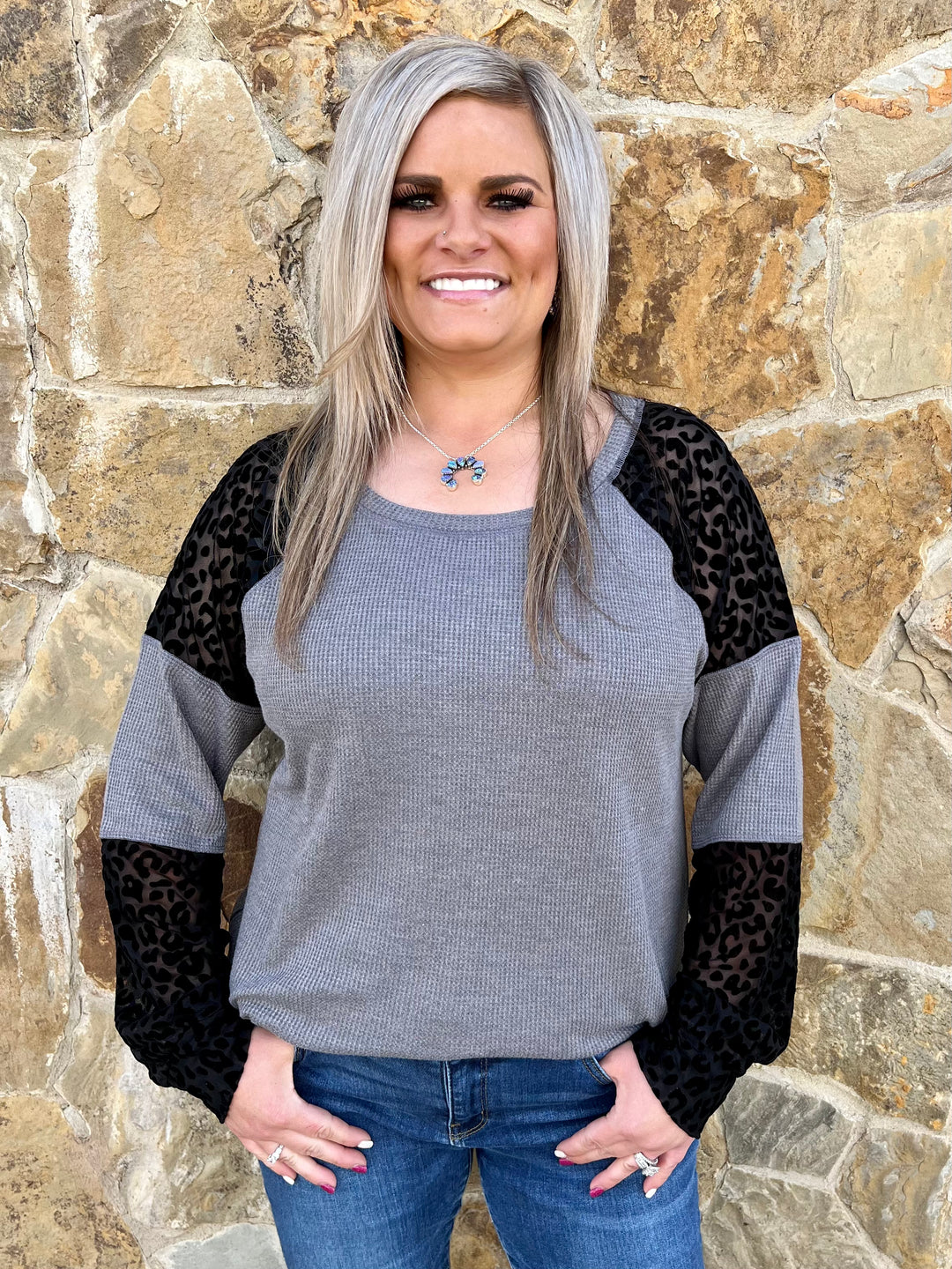 PLUS Sheerly Leopard Thermal Top-2 colors | gussieduponline