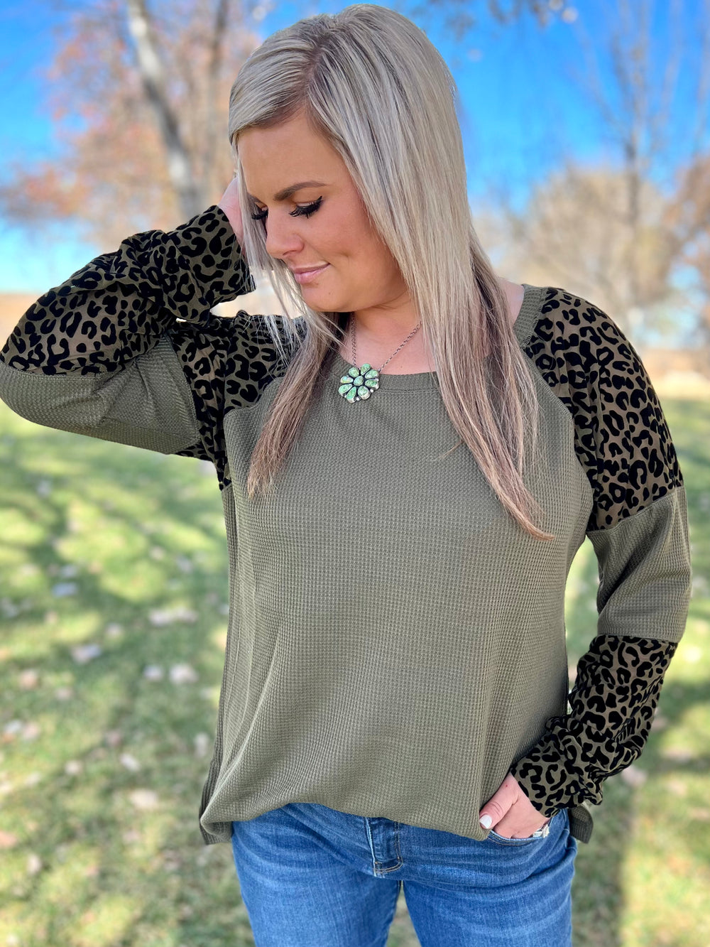 PLUS Sheerly Leopard Thermal Top-2 colors | gussieduponline