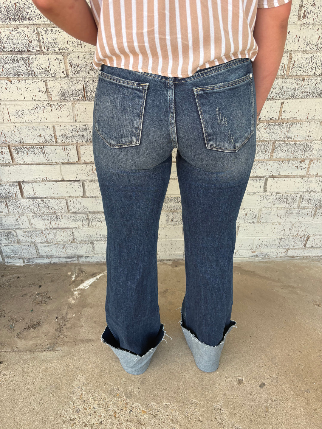 Petra Mid Rise Relaxed Flare w/ Cuffed Hem*