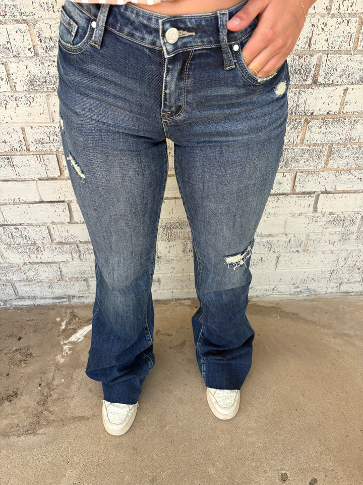 Petra Mid Rise Relaxed Flare w/ Cuffed Hem*