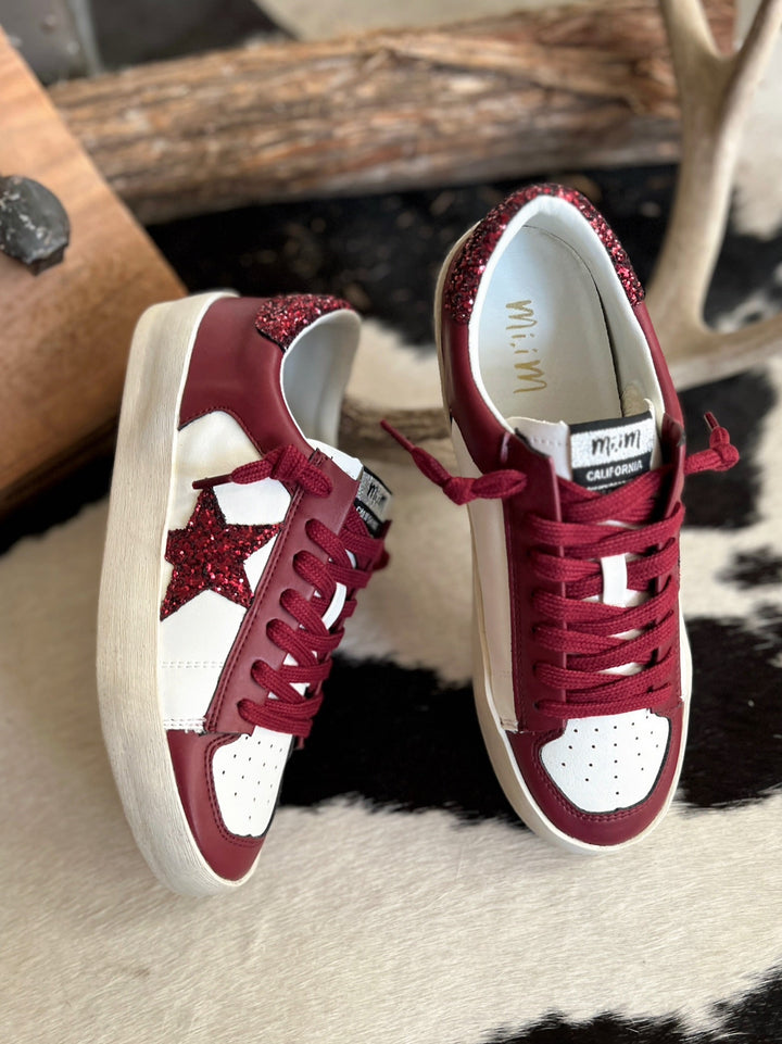 Maroon Candace Star Sneaker | gussieduponline