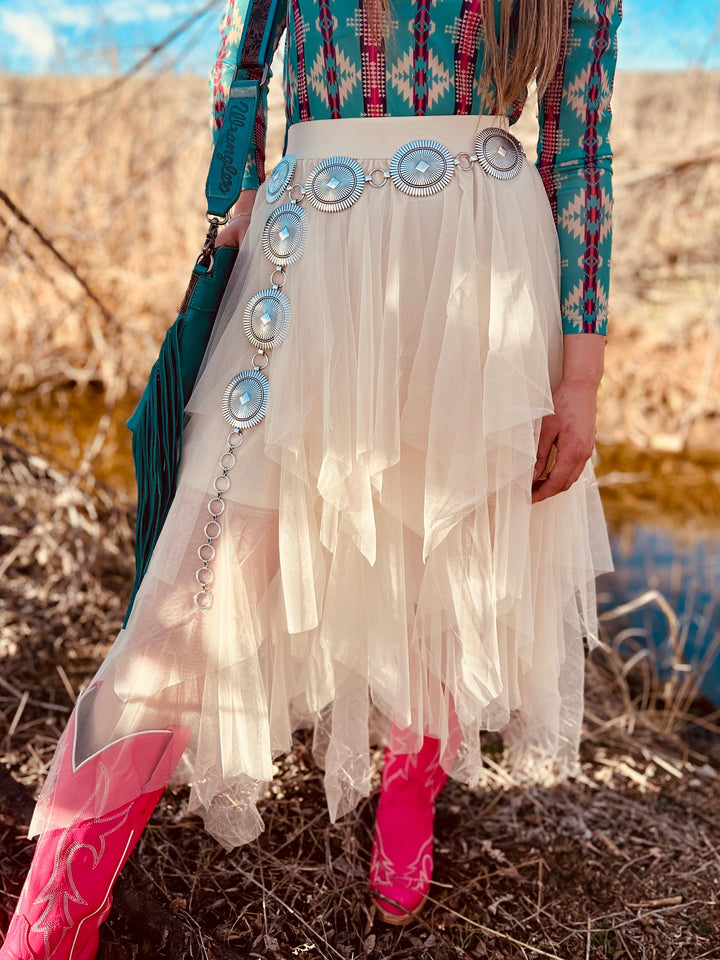 Simply Perfect Concho Chain Link Belt | gussieduponline