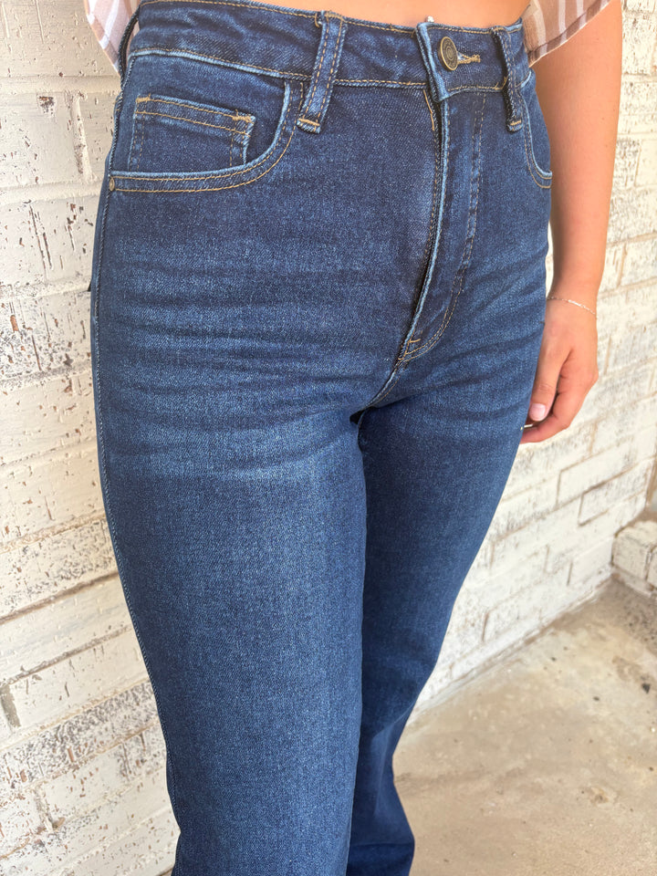 L&B Dark Wash High Rise Slim Trouser Jeans