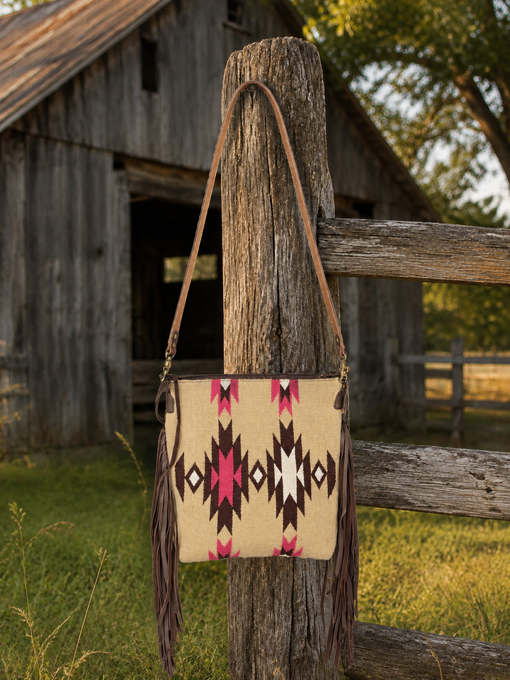 Southwestern Desert Rose Aztec Crossbody