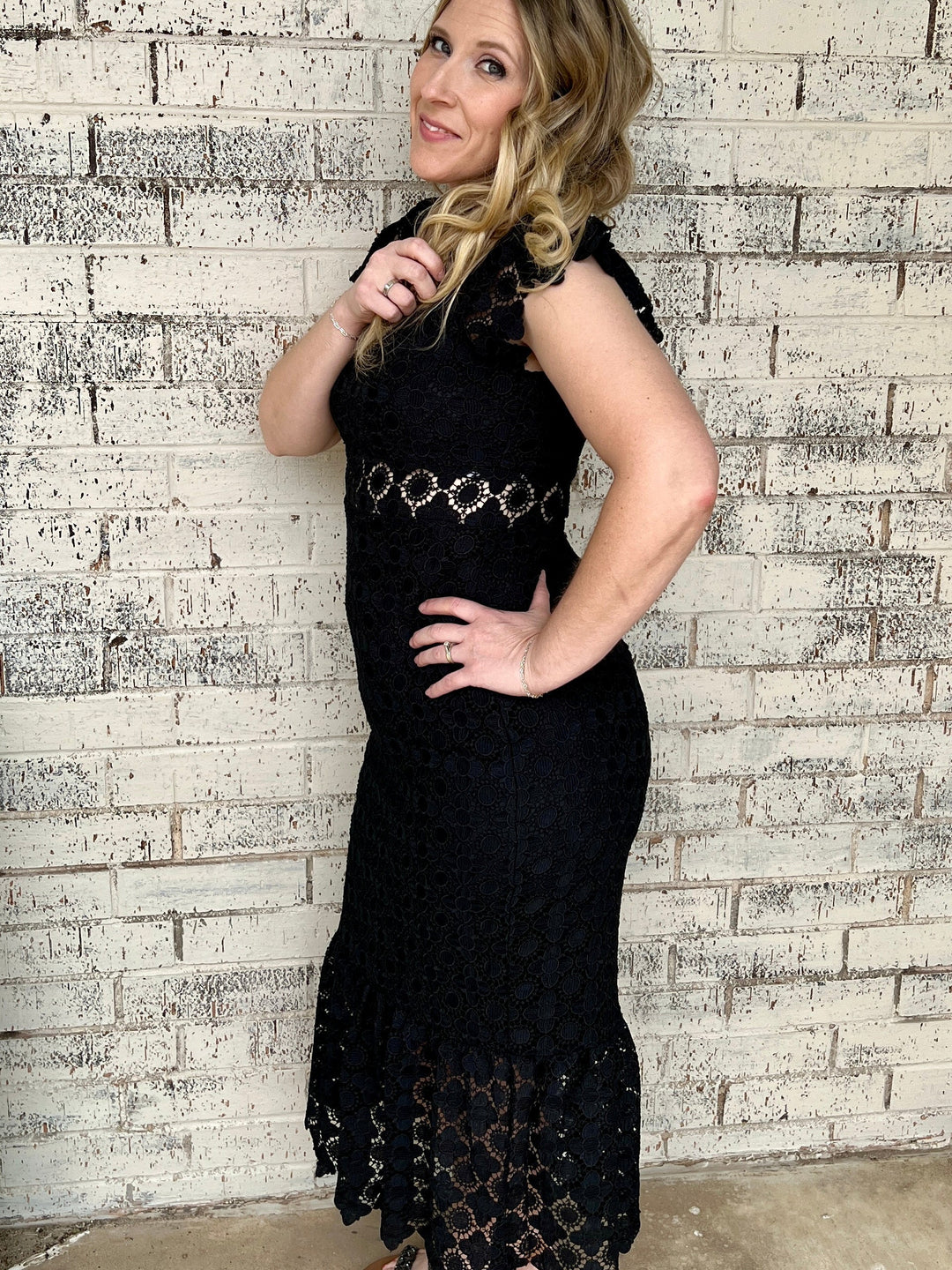 The Lace Eyelet Dress-2 Colors | gussieduponline