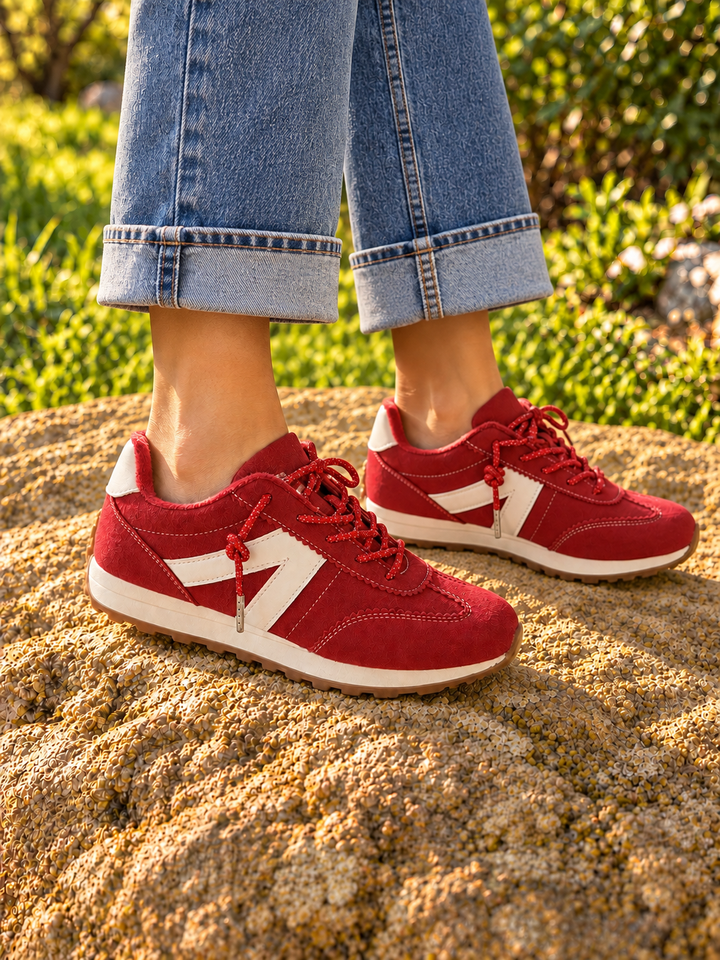 Justine Crimson Red Sneakers