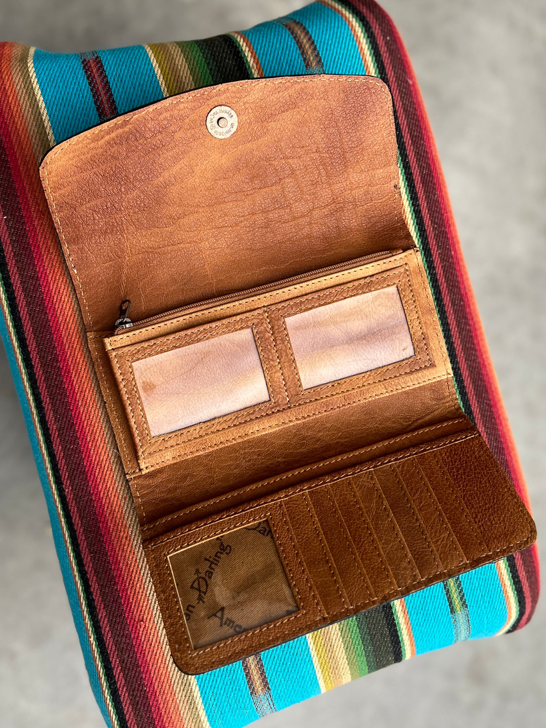 American Darling Hair on Hide Tooled Leather Wallet