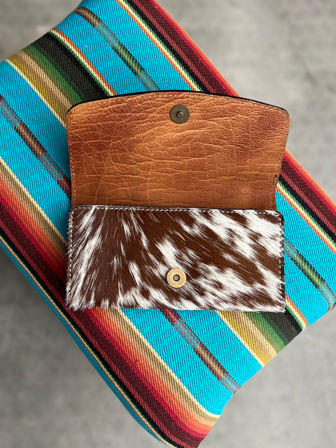 American Darling Hair on Hide Tooled Leather Wallet