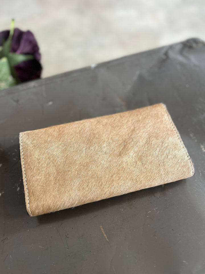 American Darling Hair on Hide Tooled Leather Wallet