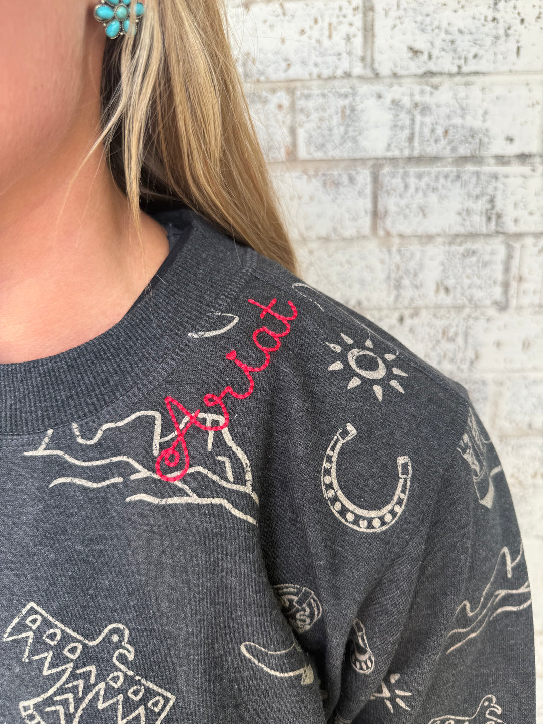 Ariat Western Print Crewneck Sweatshirt