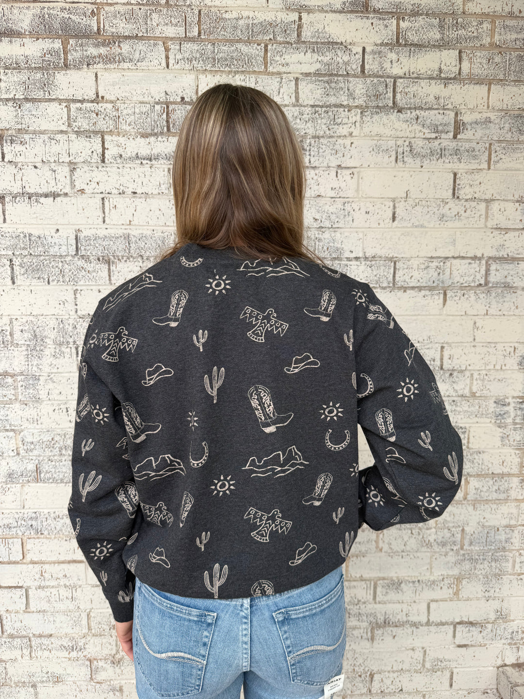 Ariat Western Print Crewneck Sweatshirt