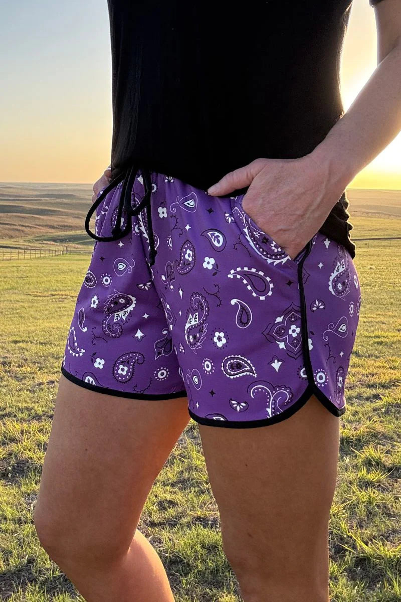 Sterling Kreek Bandana Babe Purple Shorts