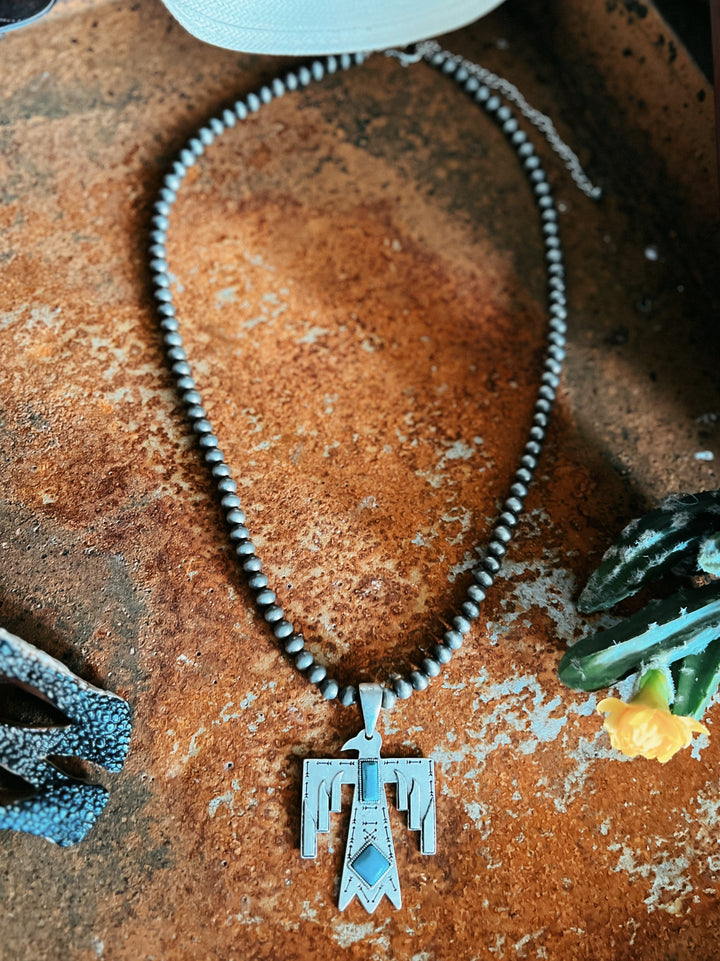Big Thunderbird Turquoise Necklace | gussieduponline