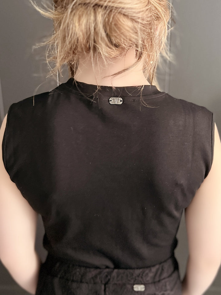 Black Keyhole Vintage Bronze Studded Bodysuit