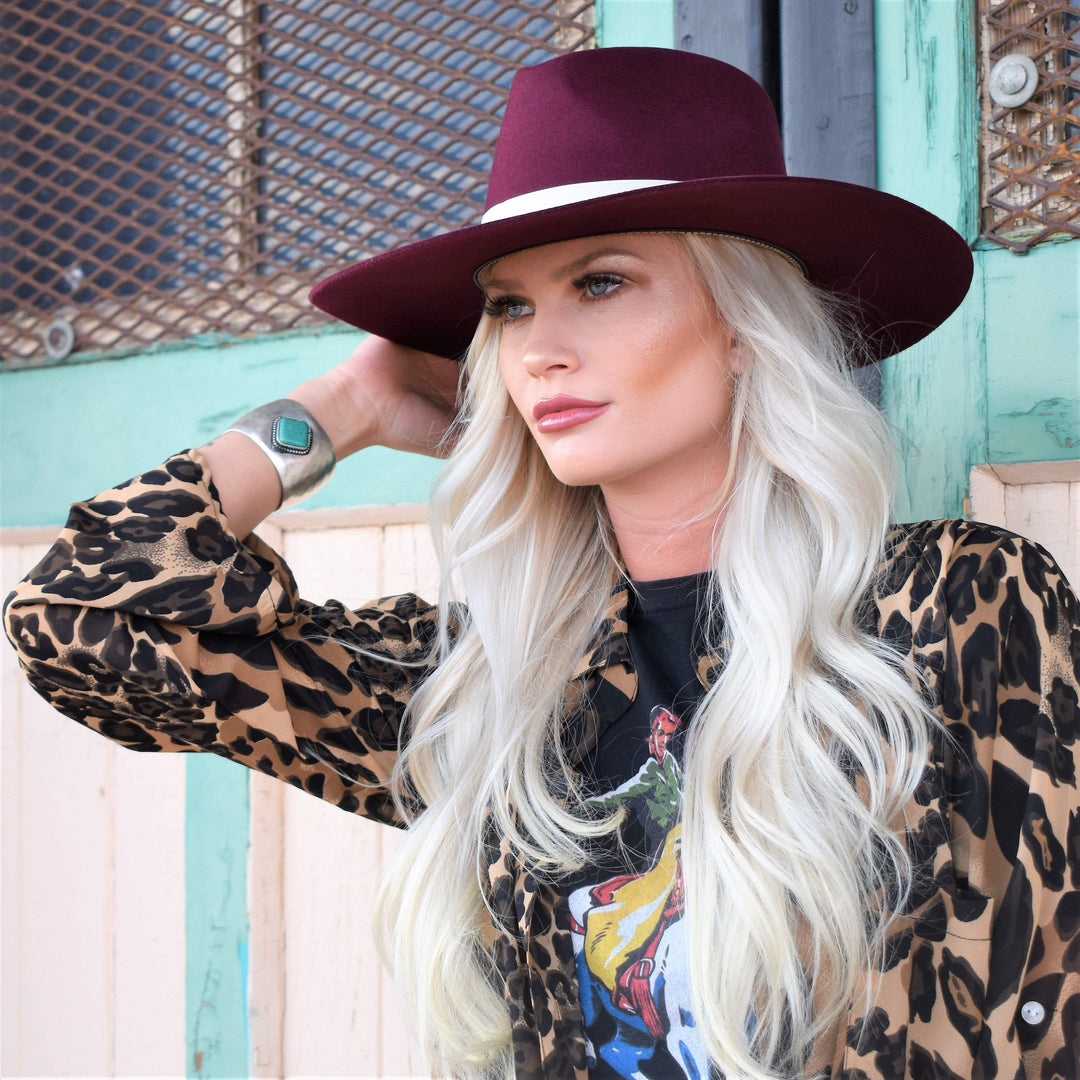 Burgundy Tip Your Hat | gussieduponline