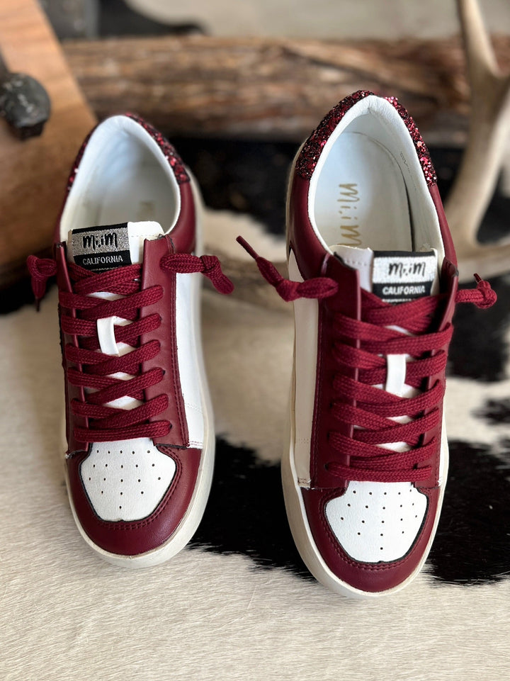 Maroon Candace Star Sneaker | gussieduponline