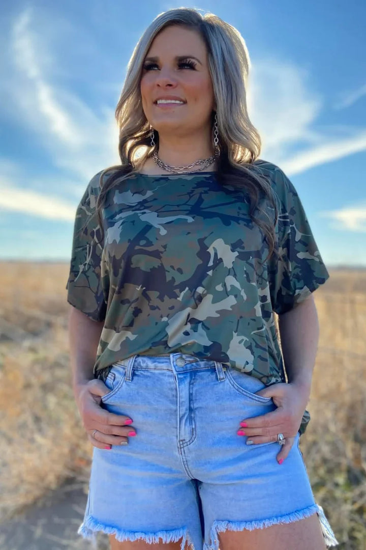 Sterling Kreek Cowgirl Cozy Camo Top