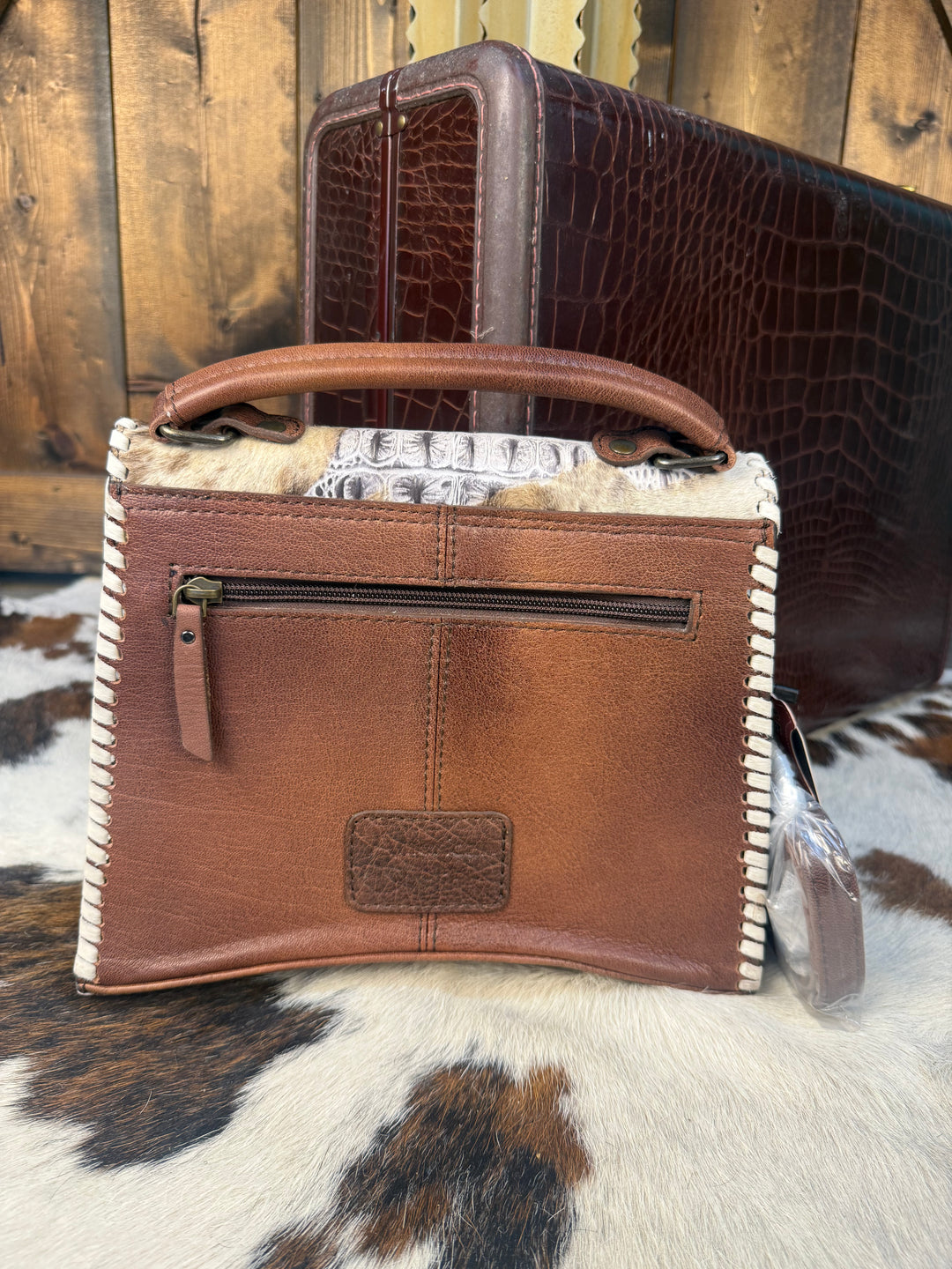American Darling Embossed Croc Leather & Cowhide Crossbody