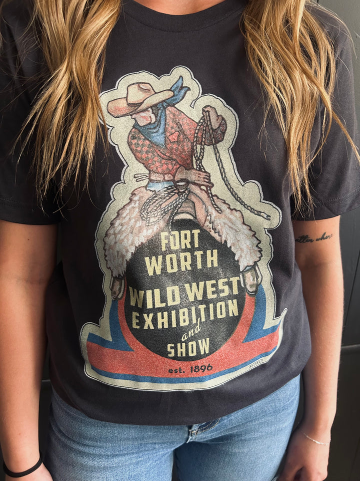 Fort Worth Cowboy Sticker Graphic Tee