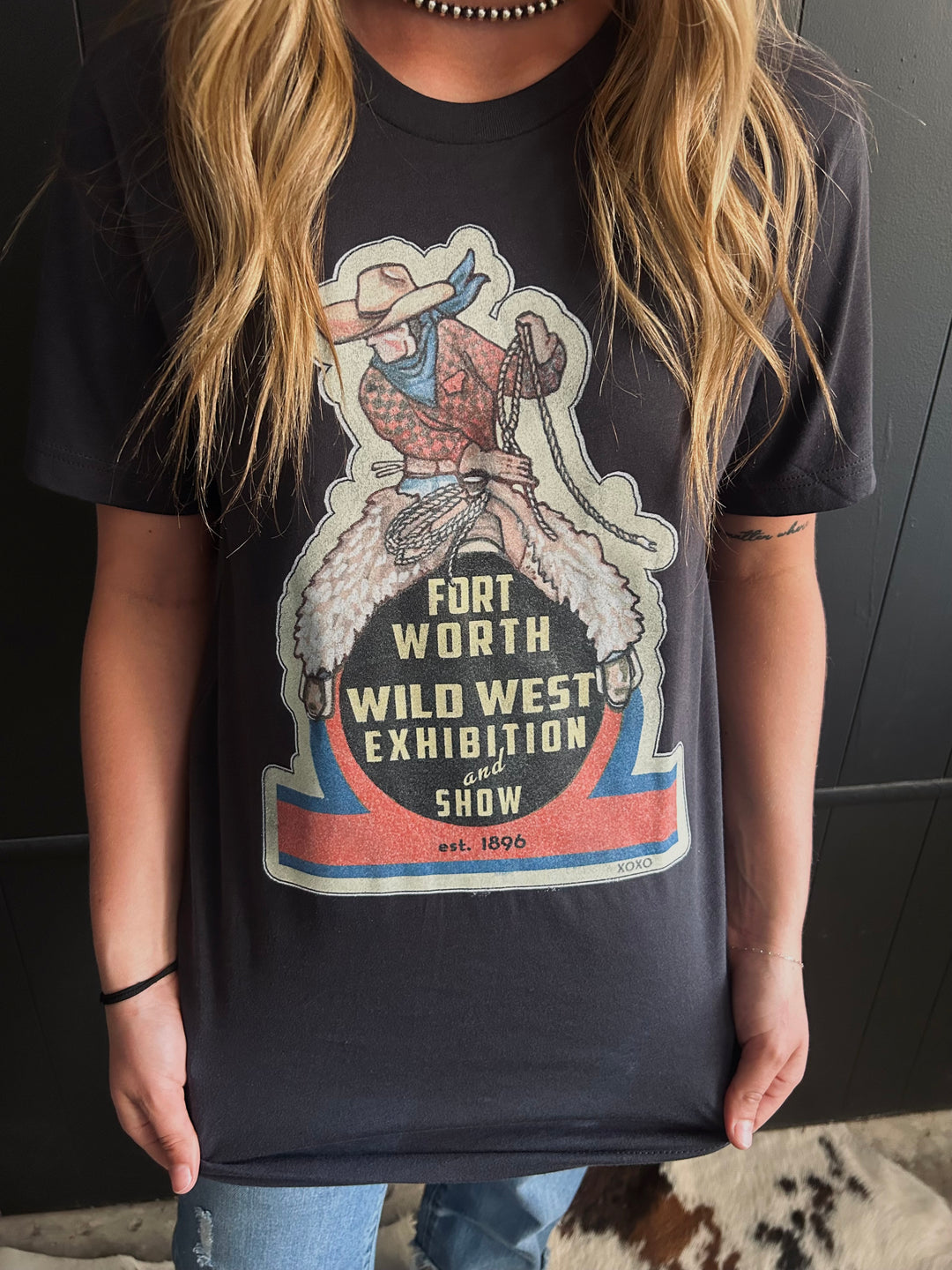 Fort Worth Cowboy Sticker Graphic Tee