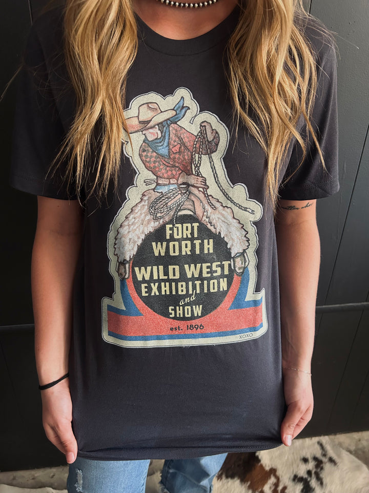 Fort Worth Cowboy Sticker Graphic Tee