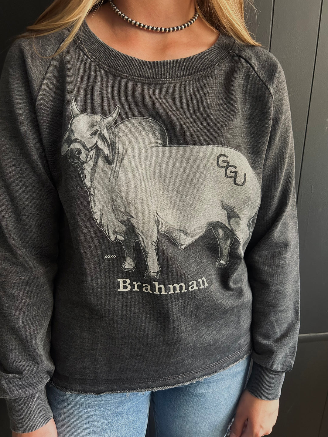 GGU Mineral Washed Black Brahman Sweatshirt