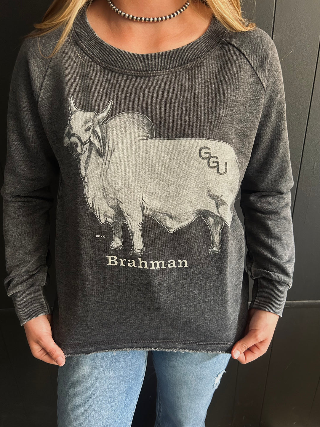 GGU Mineral Washed Black Brahman Sweatshirt
