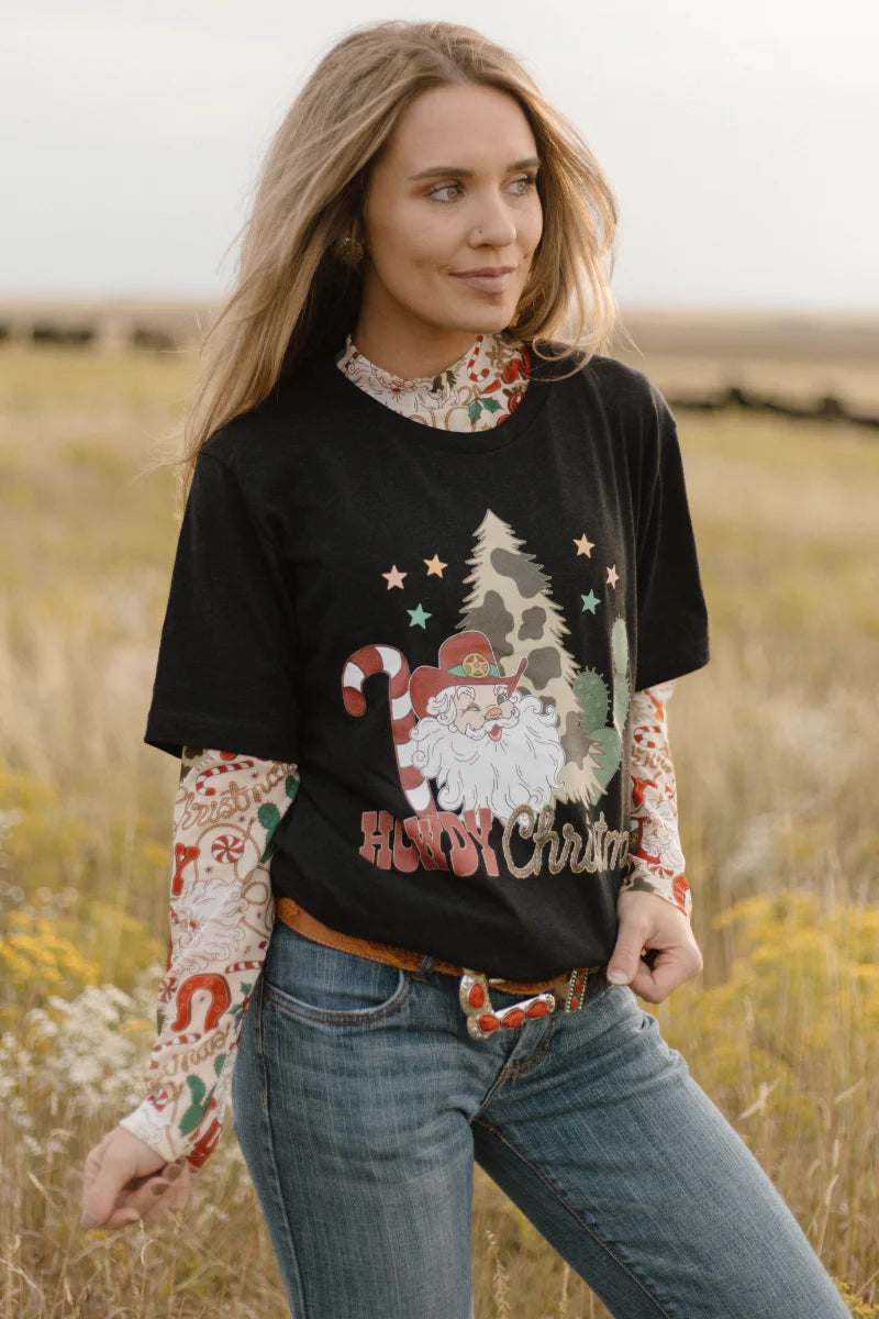 Sterling Kreek Howdy Santa Tee*