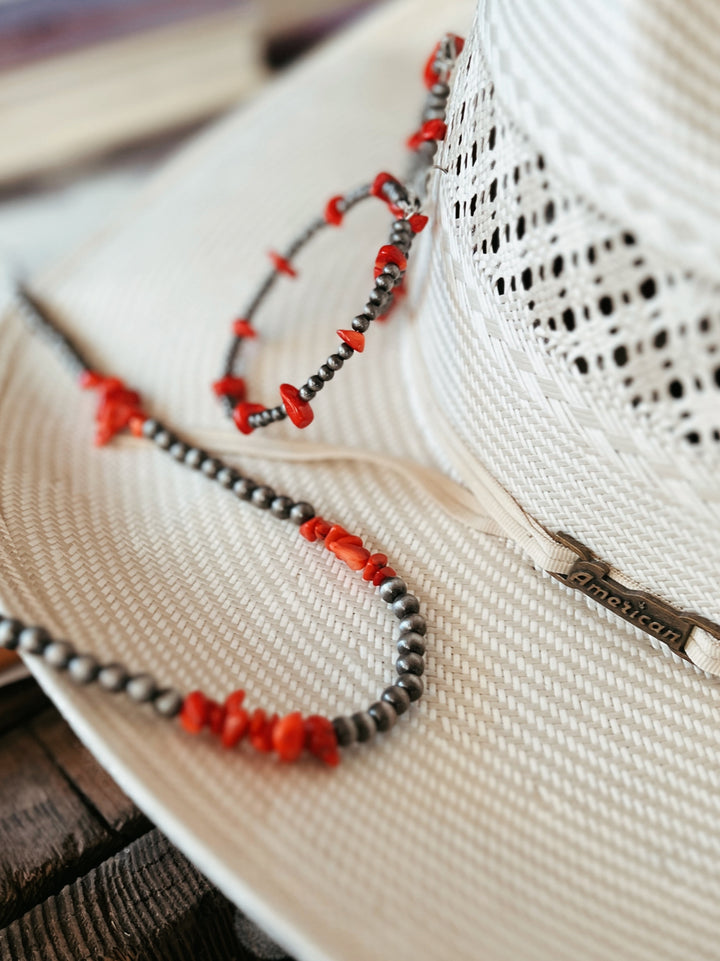 Handmade Navajo Red Necklace | gussieduponline