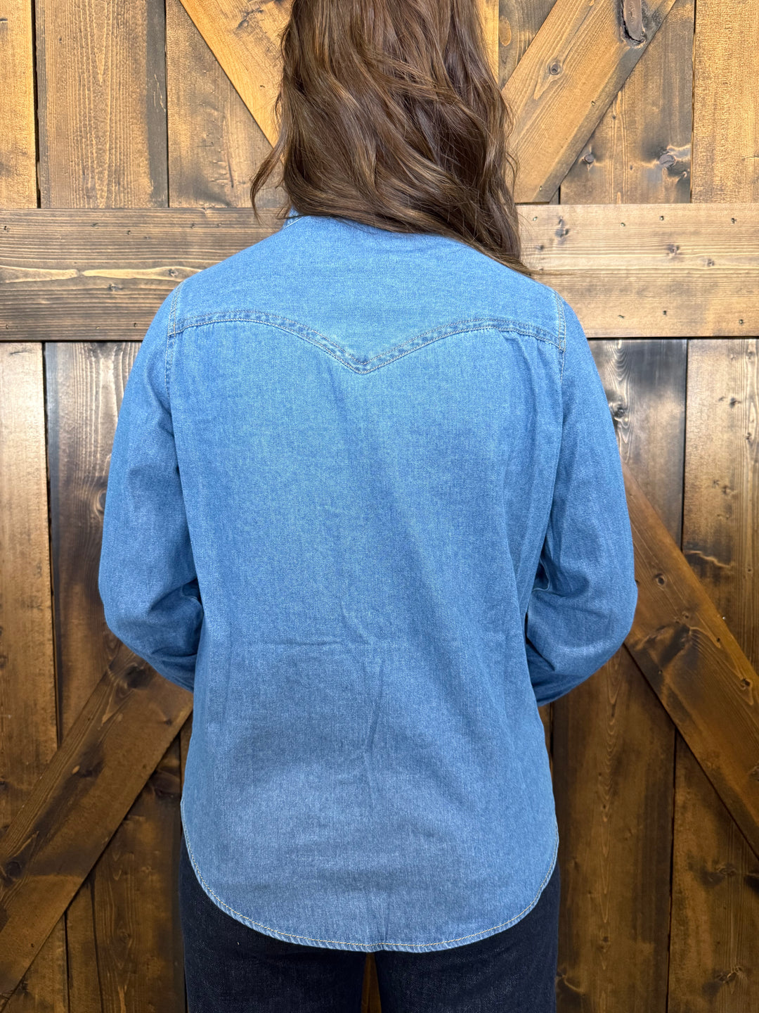 L&B Classic Western Yoke Button Down Denim Top