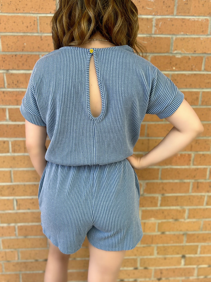 Vintage Denim Urban Ribbed Romper | gussieduponline