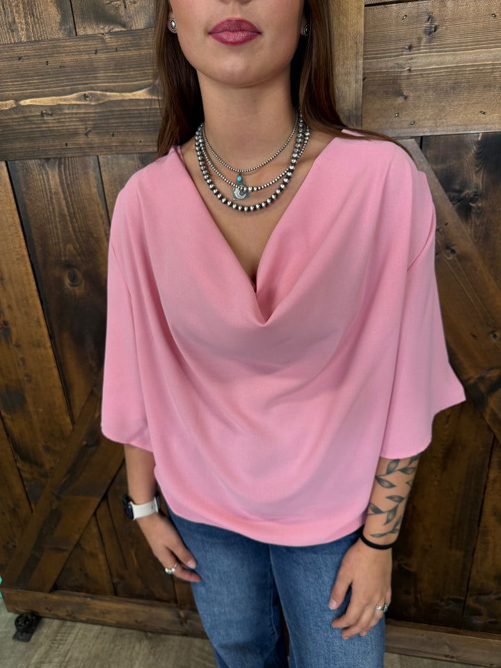 Summer Sleeve Wrap V-Neck Draped Blouse - 2 Colors