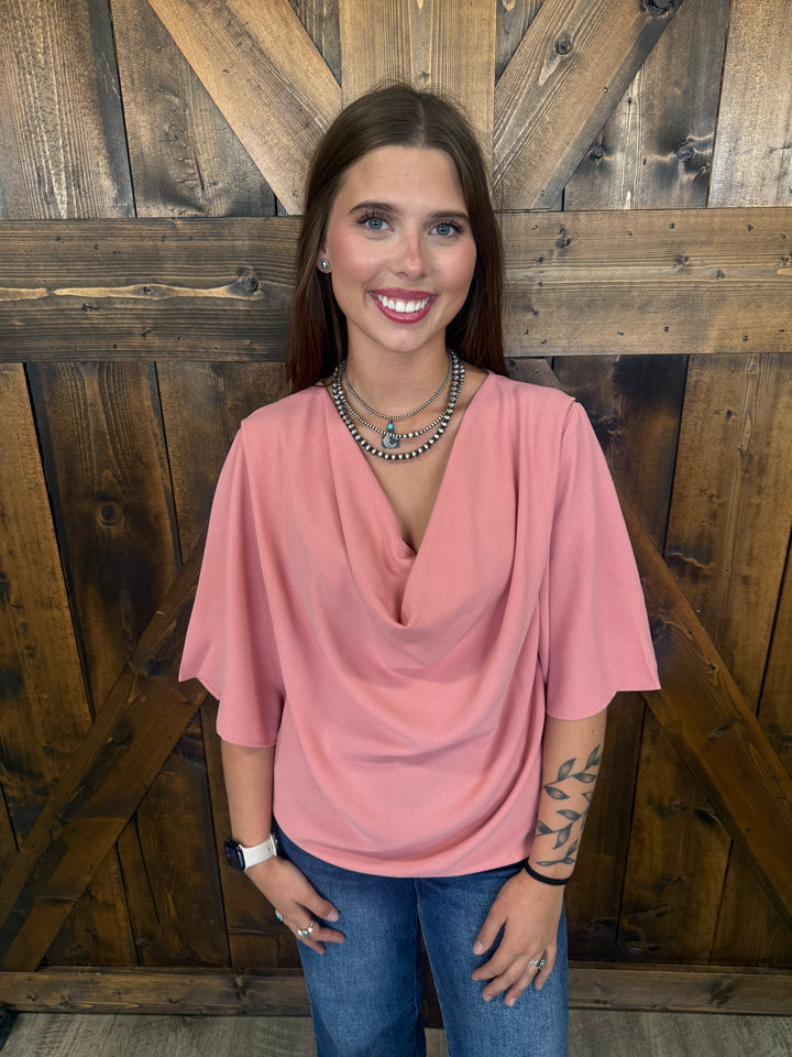 Summer Sleeve Wrap V-Neck Draped Blouse - 2 Colors