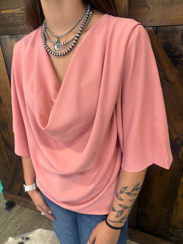 Summer Sleeve Wrap V-Neck Draped Blouse - 2 Colors