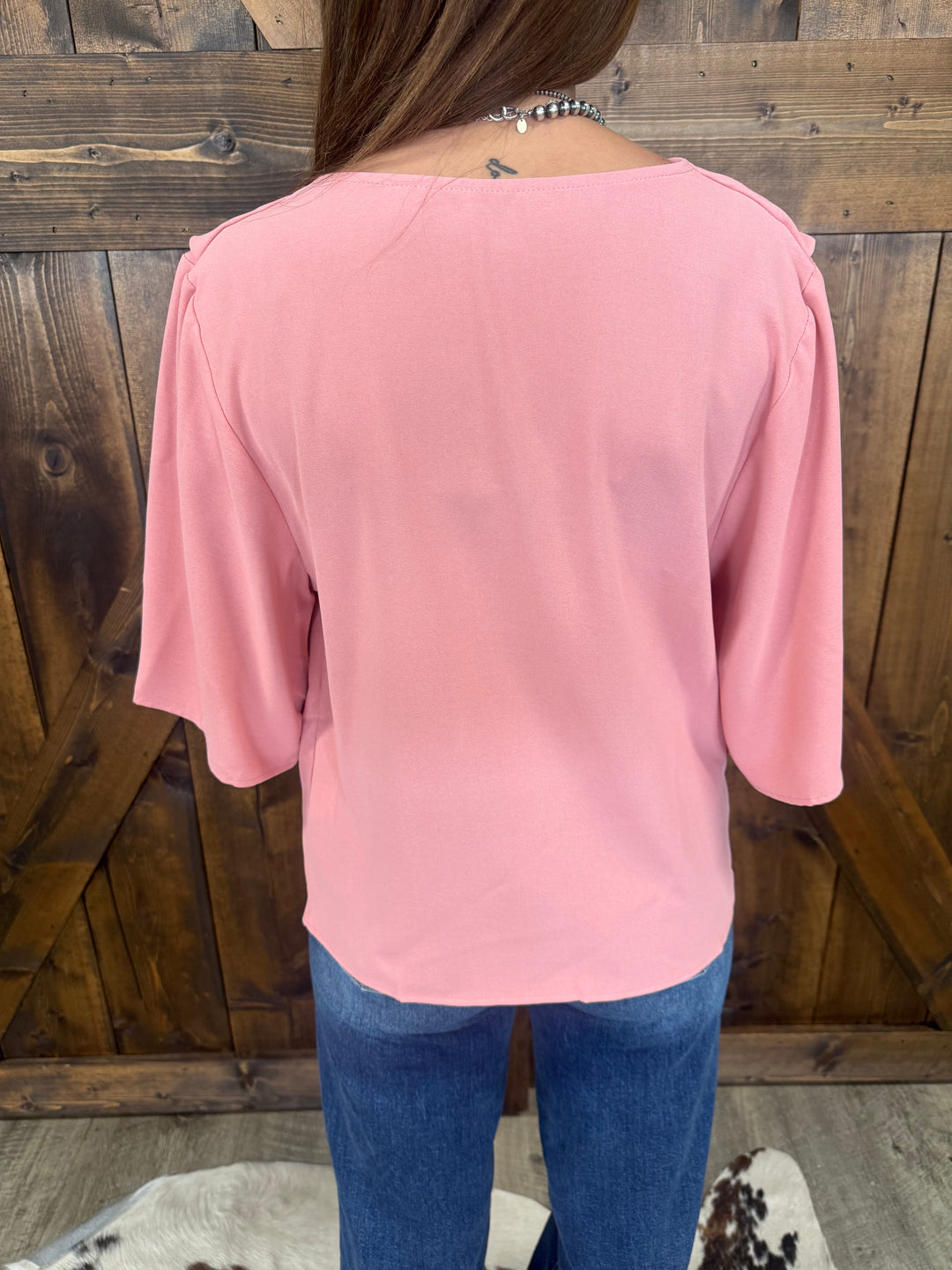 Summer Sleeve Wrap V-Neck Draped Blouse - 2 Colors
