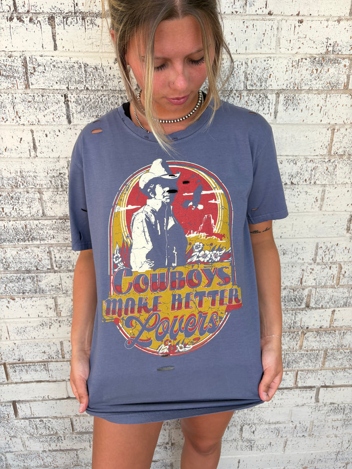 Cowboys Make Better Lovers Navy Holy Tee