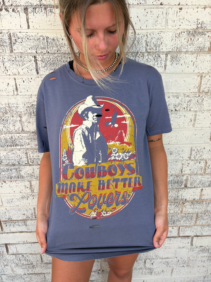 Cowboys Make Better Lovers Navy Holy Tee