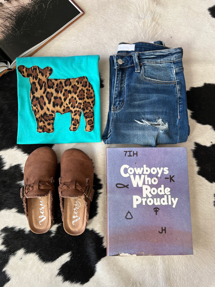 Sweet Texas Turquoise Big Cat Steer Tee*