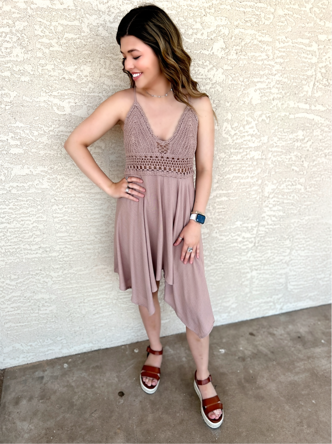 Long After Tonight Taupe Dress | gussieduponline