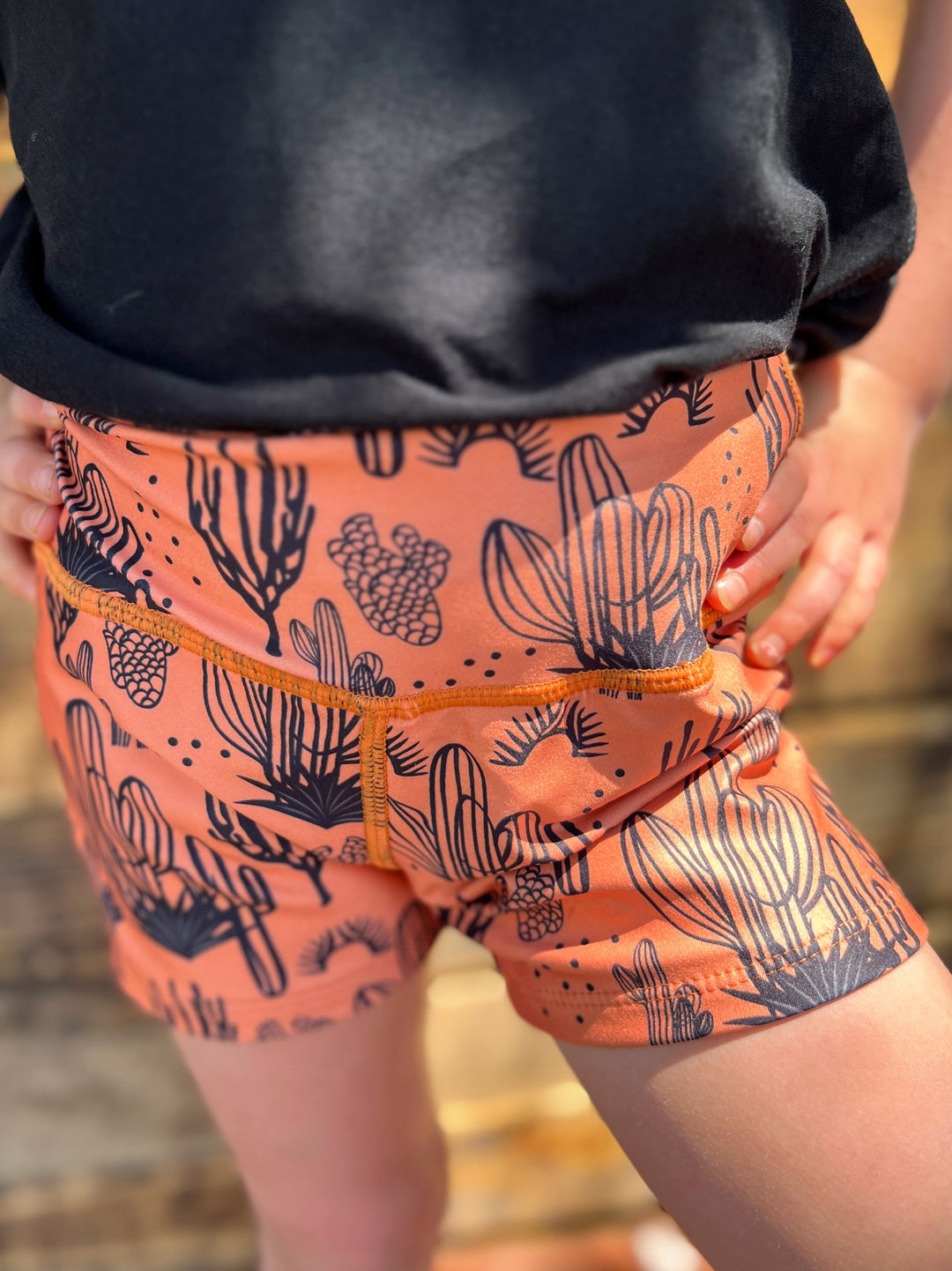 KIDS Cactus Western Activewear Shorts | gussieduponline
