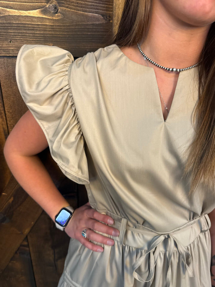 L&B Short Sleeve Ruffle Dress - 2 Colors