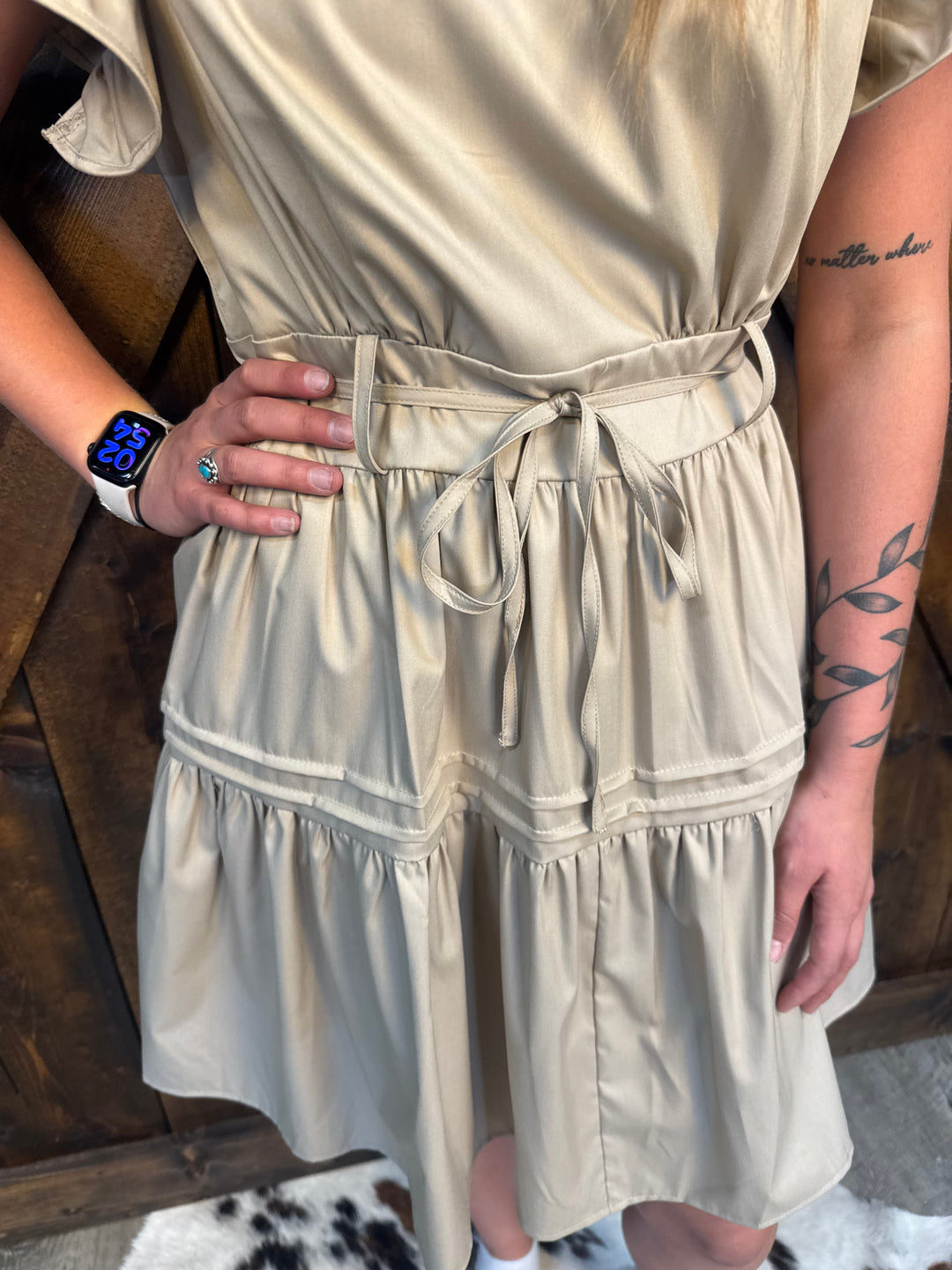 L&B Short Sleeve Ruffle Dress - 2 Colors