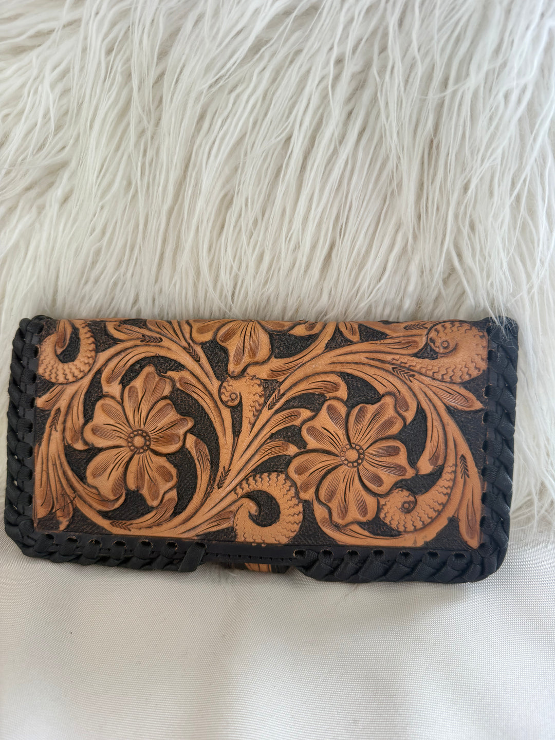 American Darling Floral Leather Braided Wallet