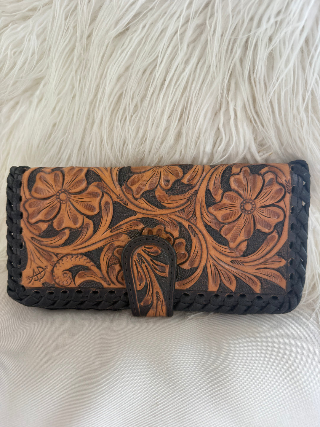 American Darling Floral Leather Braided Wallet