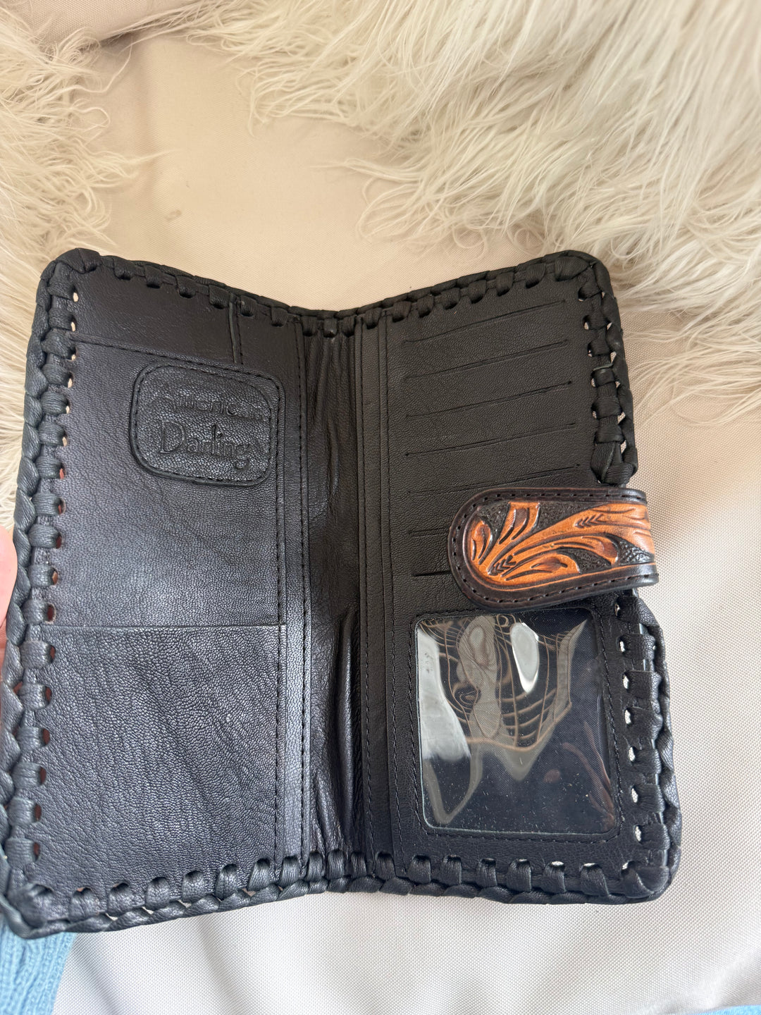 American Darling Floral Leather Braided Wallet